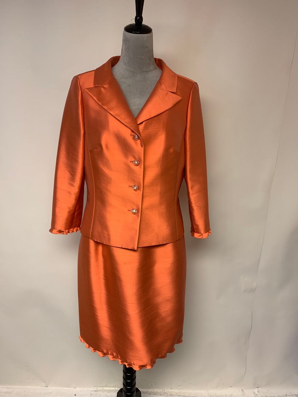 Rickie Freeman For Teri Jon Vintage Silk Suit Formal Wedding Womens SZ 12